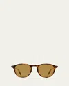 Garrett Leight Men's Hampton J Sun Round Sunglasses In Autumn Tortoise