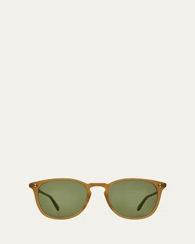 Garrett Leight Men's Kinney Acetate Square Sunglasses In Orange