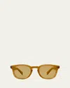Garrett Leight Men's Kinney Ii Round Sunglasses In Bt