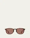 Garrett Leight Men's Kinney J Sun Square Sunglasses In Sienne Tortoise