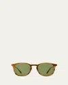 Garrett Leight Men's Kinney J Sun Square Sunglasses In Sunrise Tortoise
