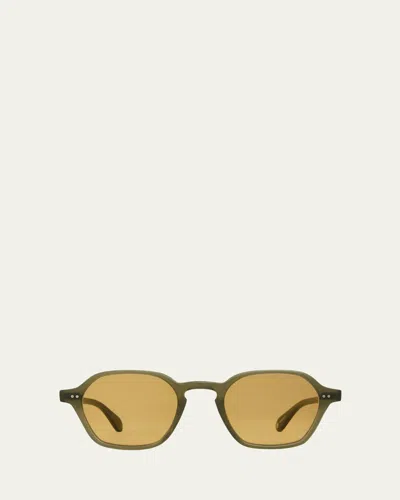 Garrett Leight Men's Temescal Acetate Square Sunglasses In Orange