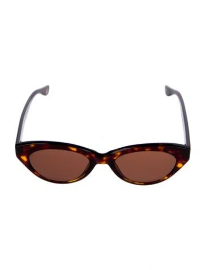 Pre-owned Garrett Leight Narrow Tinted Sunglasses In Brown