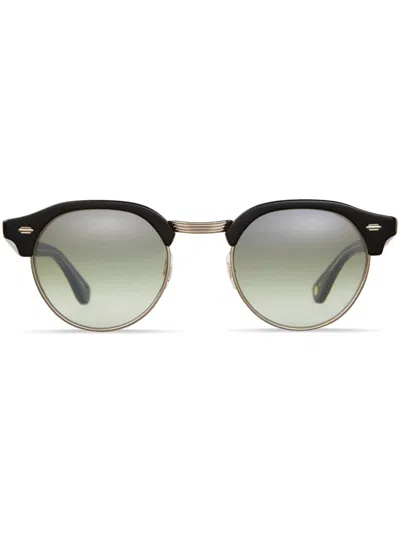Garrett Leight Oakwood Sun Black-gold/olive Layered Mirror Sunglasses