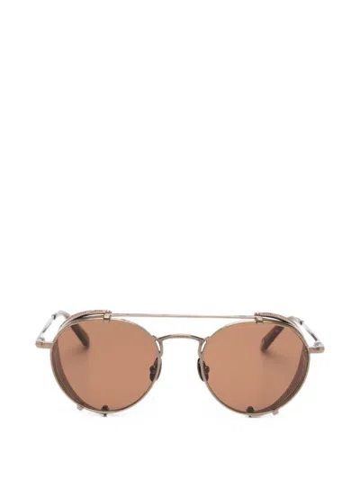 Garrett Leight Ocampo Round-frame Sunglasses In Brown