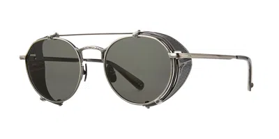 Garrett Leight Ocampo Sun Bgm-ba/sfg15 Men's Sunglasses Gunmetal Size 49 In Metallic