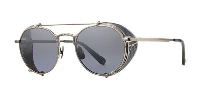 Garrett Leight Ocampo Sun Bs-sgy/sfglablum Men's Sunglasses Silver Size 49 In Metallic