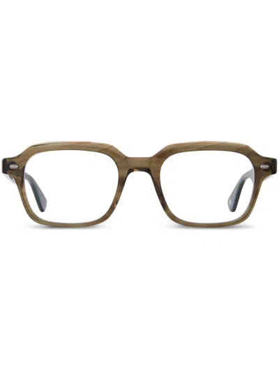 Garrett Leight Og Freddy P Olive Tortoise In Green