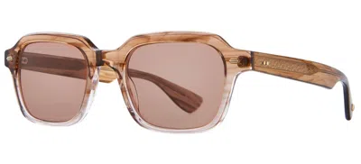 Pre-owned Garrett Leight Og Freddy P Sun Sandstorm/bordeaux (sastm/bor) Sunglasses In Red