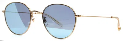 Pre-owned Garrett Leight Paloma M Mg-pro Sfsklm Gold Unisex Mirror Sunglasses 51-22-140 In Sfsklm Semi-flat Sky Layered Mirror
