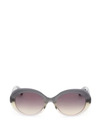 Garrett Leight 포르티아 라운드 프레임 선글라스 In Gray
