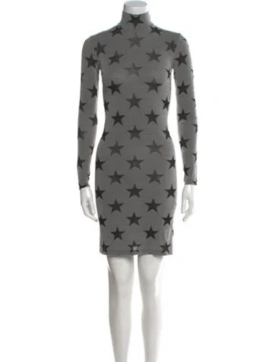 Pre-owned Garrett Leight Printed Mini Dress In Gray