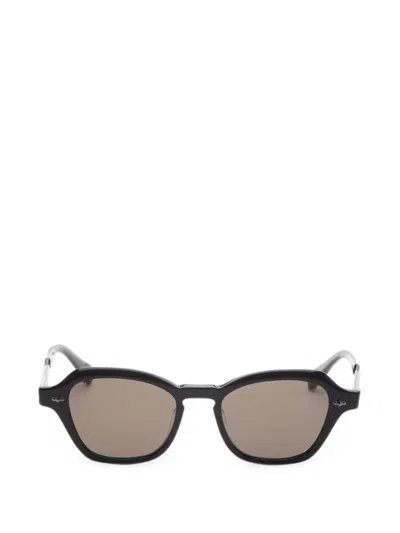 Garrett Leight 렐 기하학 프레임 선글라스 In Black