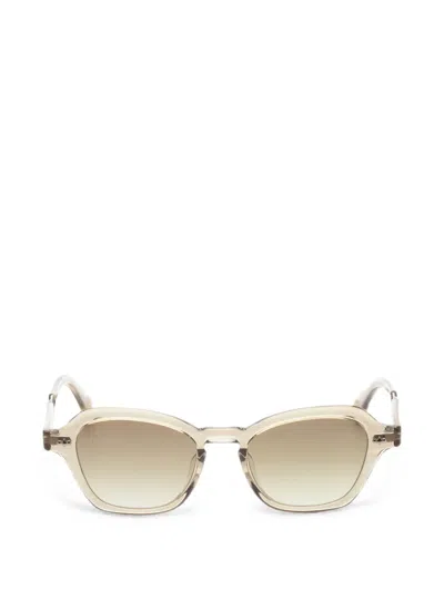 Garrett Leight 렐 기하학 프레임 선글라스 In Brown