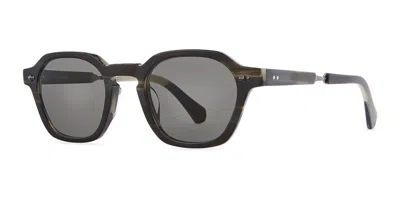 Garrett Leight Rell S Grt-gm/oxfgy Men's Sunglasses Grey Size 46 In Black