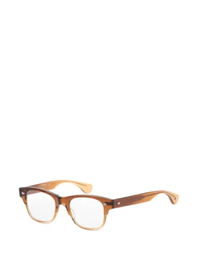 Garrett Leight 로드리게스 스퀘어 프레임 안경 In Brown