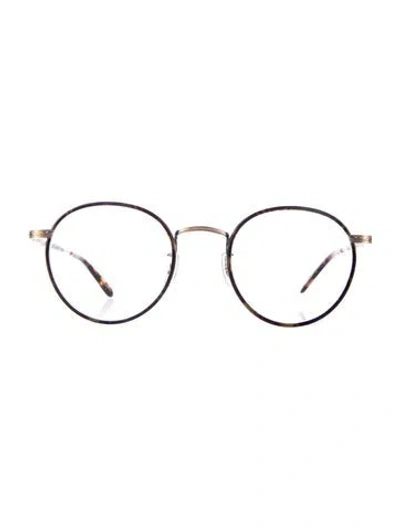 Pre-owned Garrett Leight Round Eyeglasses In Black