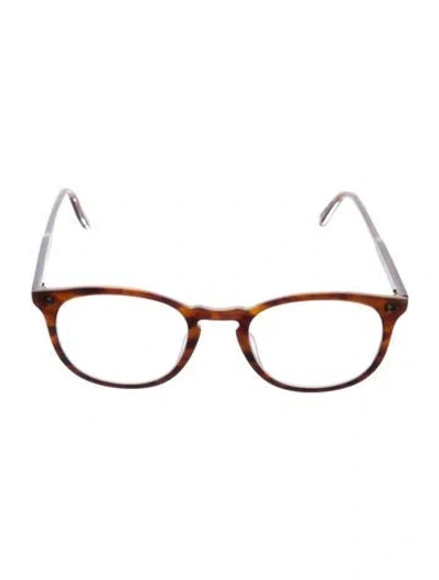 Pre-owned Garrett Leight Round Eyeglasses In Brown
