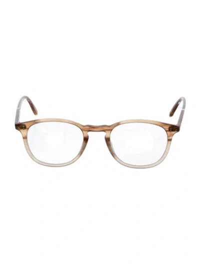 Pre-owned Garrett Leight Round Eyeglasses In Brown