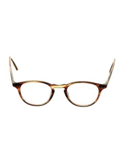 Pre-owned Garrett Leight Round Eyeglasses In Brown