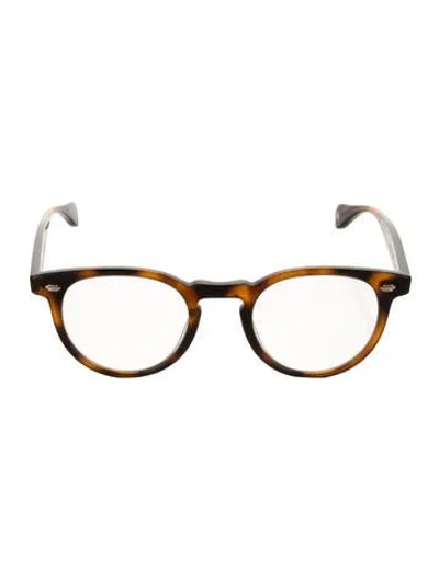 Pre-owned Garrett Leight Round Eyeglasses In Brown