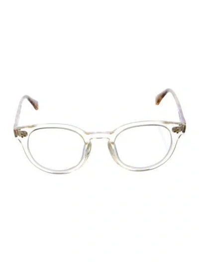 Pre-owned Garrett Leight Round Eyeglasses In Clear/yellow