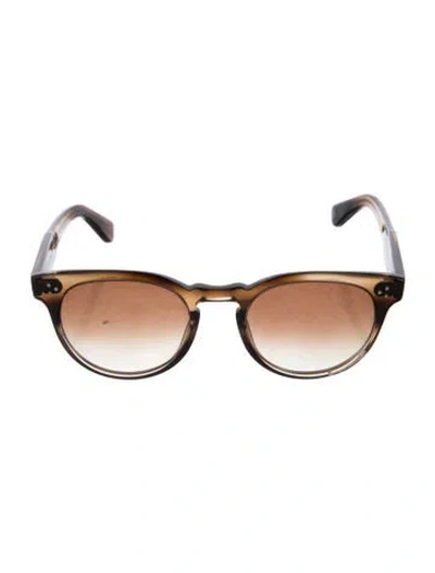 Pre-owned Garrett Leight Round Gradient Sunglasses In Black