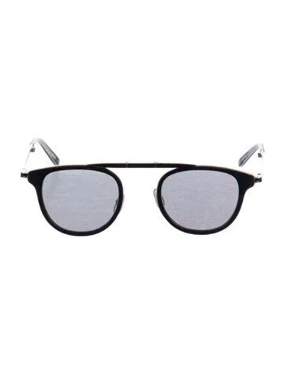 Pre-owned Garrett Leight Round Gradient Sunglasses In Black/gold