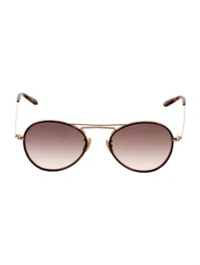 Pre-owned Garrett Leight Round Gradient Sunglasses In Brown