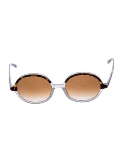 Pre-owned Garrett Leight Round Gradient Sunglasses In Brown