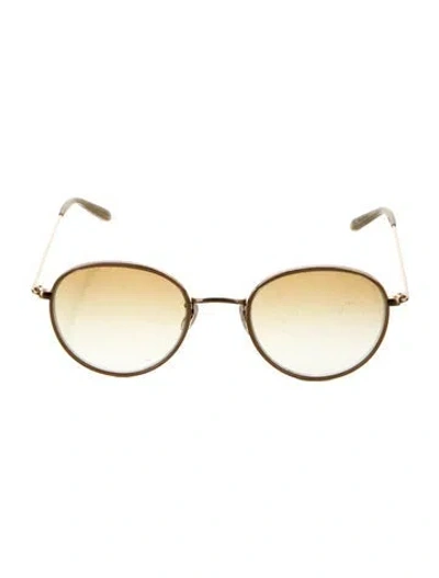 Pre-owned Garrett Leight Round Gradient Sunglasses In Gold