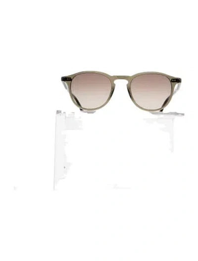 Pre-owned Garrett Leight Round Gradient Sunglasses In Gold/white