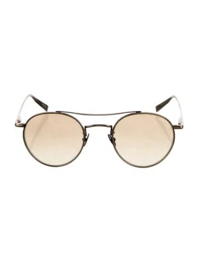 Pre-owned Garrett Leight Round Mirrored Sunglasses
