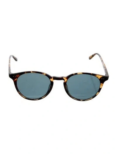 Pre-owned Garrett Leight Round Mirrored Sunglasses In Brown