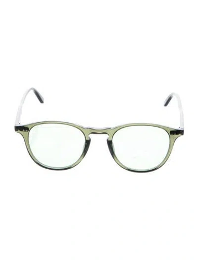 Pre-owned Garrett Leight Round Mirrored Sunglasses In Green
