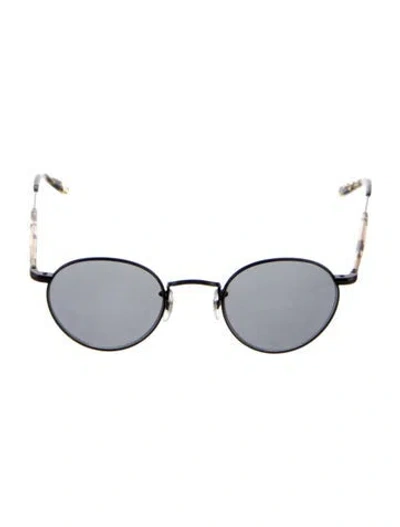 Pre-owned Garrett Leight Round Tinted Sunglasses In Black