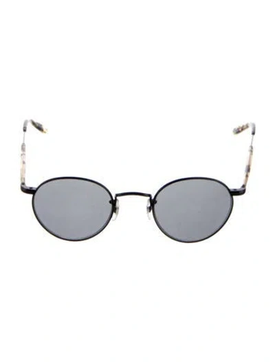 Pre-owned Garrett Leight Round Tinted Sunglasses In Black