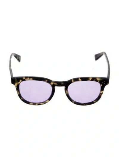 Pre-owned Garrett Leight Round Tinted Sunglasses In Black