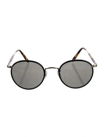 Pre-owned Garrett Leight Round Tinted Sunglasses In Black