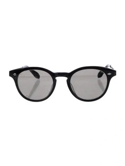 Pre-owned Garrett Leight Round Tinted Sunglasses In Black/silver