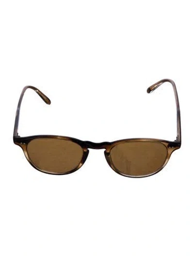 Pre-owned Garrett Leight Round Tinted Sunglasses In Brown