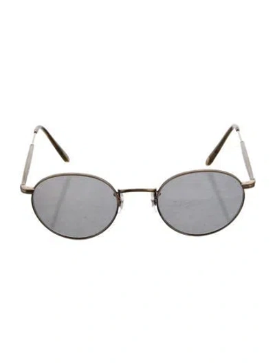 Pre-owned Garrett Leight Round Tinted Sunglasses In Brown
