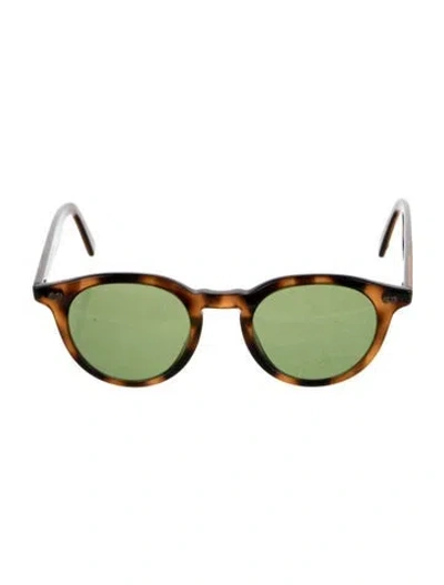 Pre-owned Garrett Leight Round Tinted Sunglasses In Brown