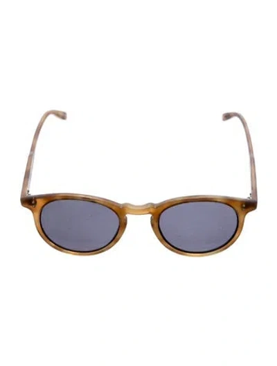 Pre-owned Garrett Leight Round Tinted Sunglasses In Brown