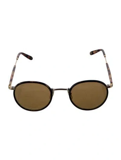 Pre-owned Garrett Leight Round Tinted Sunglasses In Brown