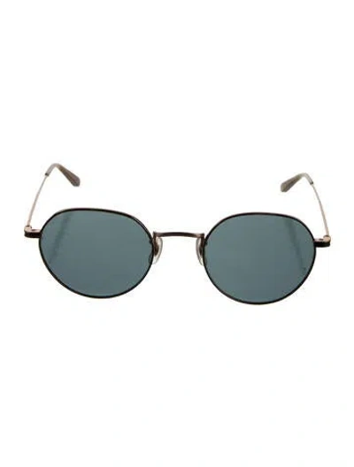 Pre-owned Garrett Leight Round Tinted Sunglasses In Brown