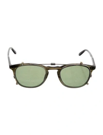 Pre-owned Garrett Leight Round Tinted Sunglasses In Clear/green