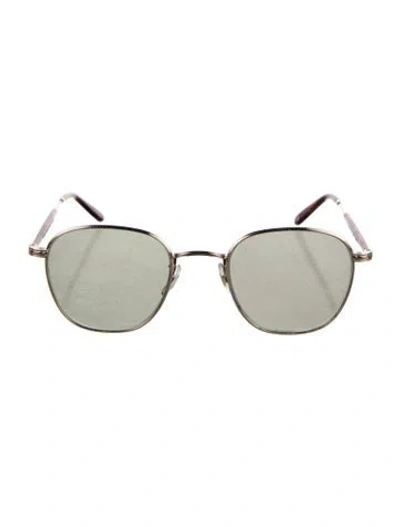 Pre-owned Garrett Leight Round Tinted Sunglasses In Gold