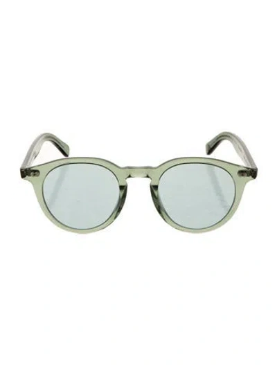 Pre-owned Garrett Leight Round Tinted Sunglasses In Green