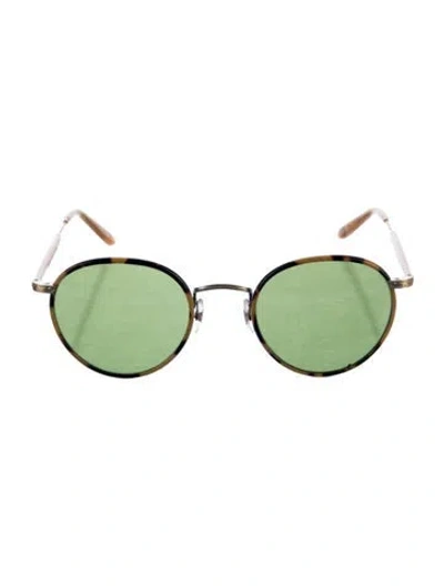 Pre-owned Garrett Leight Round Tinted Sunglasses In Neutral